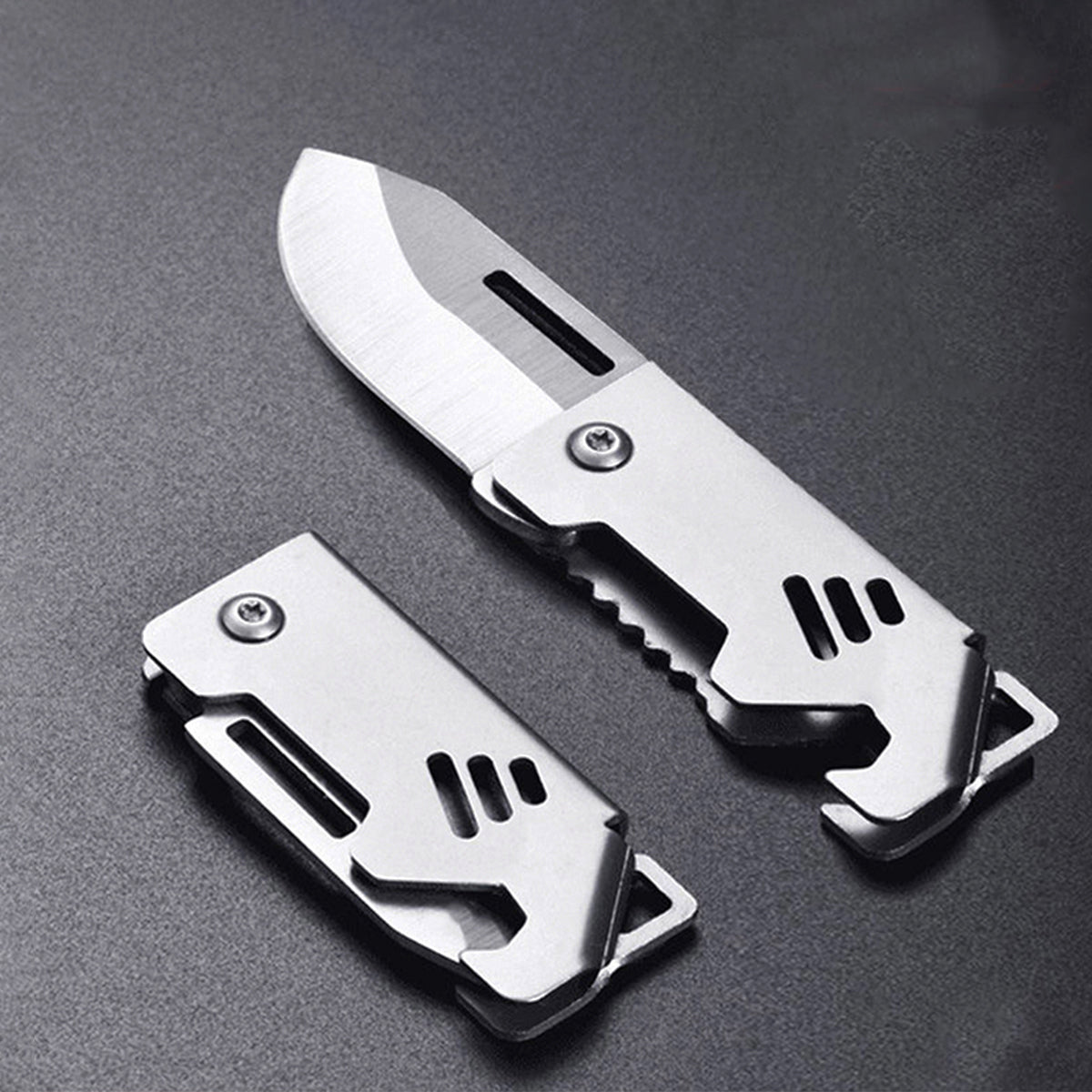 2-Pack Mini Keychain Knife, Small Keychain Knife for Men Women, Folding Pocket Knife, Portable Box Cutter with Bottle Opener