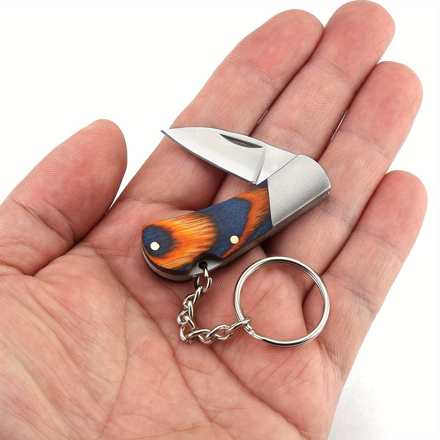 2pcs Mini Stainless Pocket Knife - Compact & Durable - Perfect for Outdoor Adventures & Everyday Use - Pocket folding knife with Keychain Pendant for Precision Cutting -Premium Quality