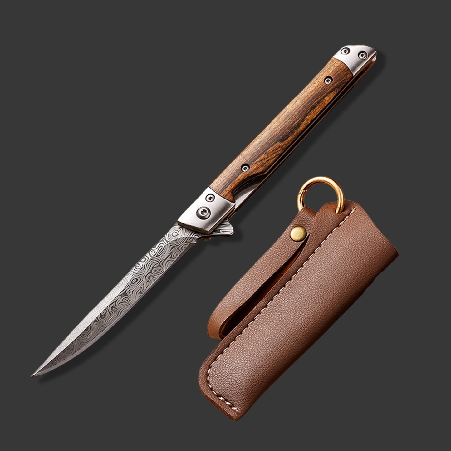 Pocket Knife for Men, Tanto Folding Knife with Sheath, EDC Knifes, Slim Gentleman's Knife, Cool Knives for Men Everyday Carry Outdoor