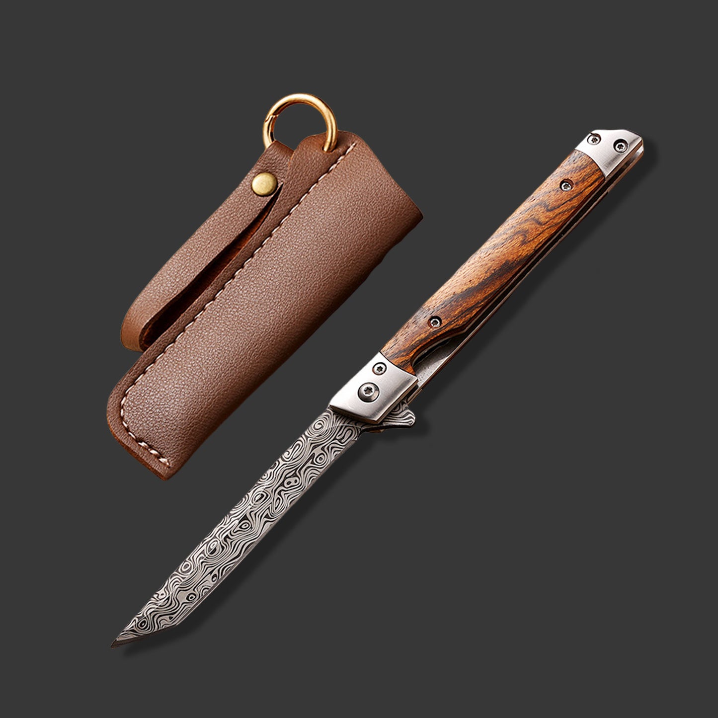 Pocket Knife for Men, Tanto Folding Knife with Sheath, EDC Knifes, Slim Gentleman's Knife, Cool Knives for Men Everyday Carry Outdoor