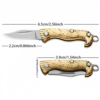 Miniature Gadgets Pocket Knife, EDC Ultra Smallest Multifunction Cutting Blade Tool (Eagle Handle)，Perfect Keychain-for Package Opening, Emergency Cutting, Daily Household Use
