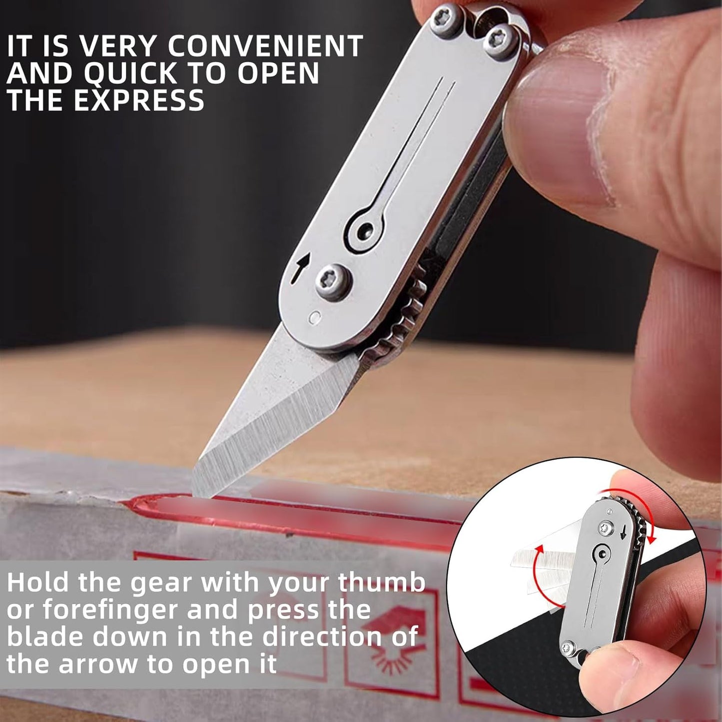 2pcs Men's Compact Outdoor Camping Stainless Steel Mini Folding Knife, Portable Pocket Knife & Keychain Pendant, Unboxing & Parcel Opening Tool, Household Multi-purpose Utility Blade