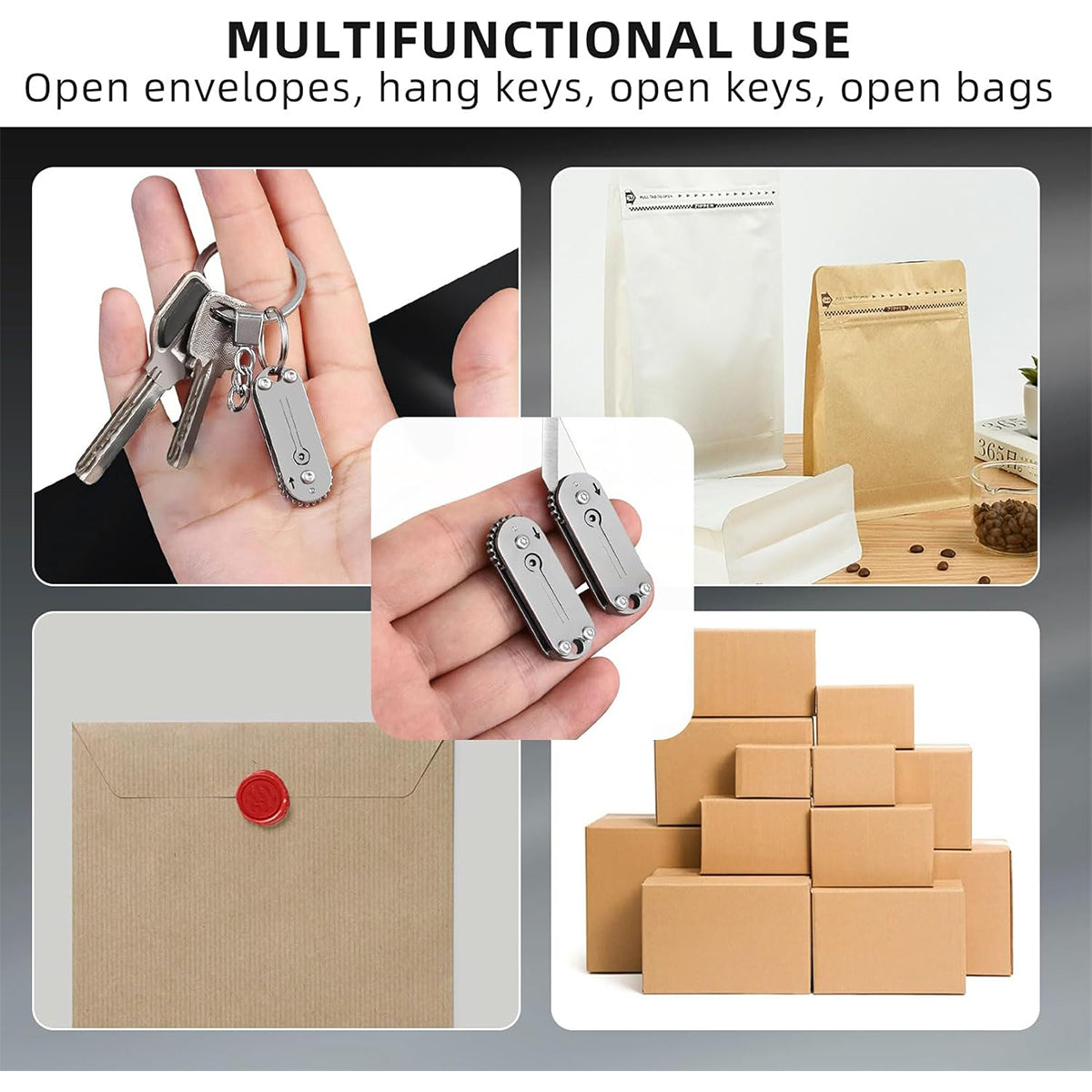 2pcs Men's Compact Outdoor Camping Stainless Steel Mini Folding Knife, Portable Pocket Knife & Keychain Pendant, Unboxing & Parcel Opening Tool, Household Multi-purpose Utility Blade