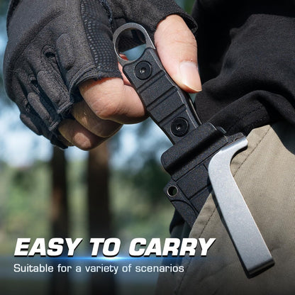 Outdoor small straight knife High hardness survival knife camping portable pockets knife multi-function ring knife key chain-gifts for mens