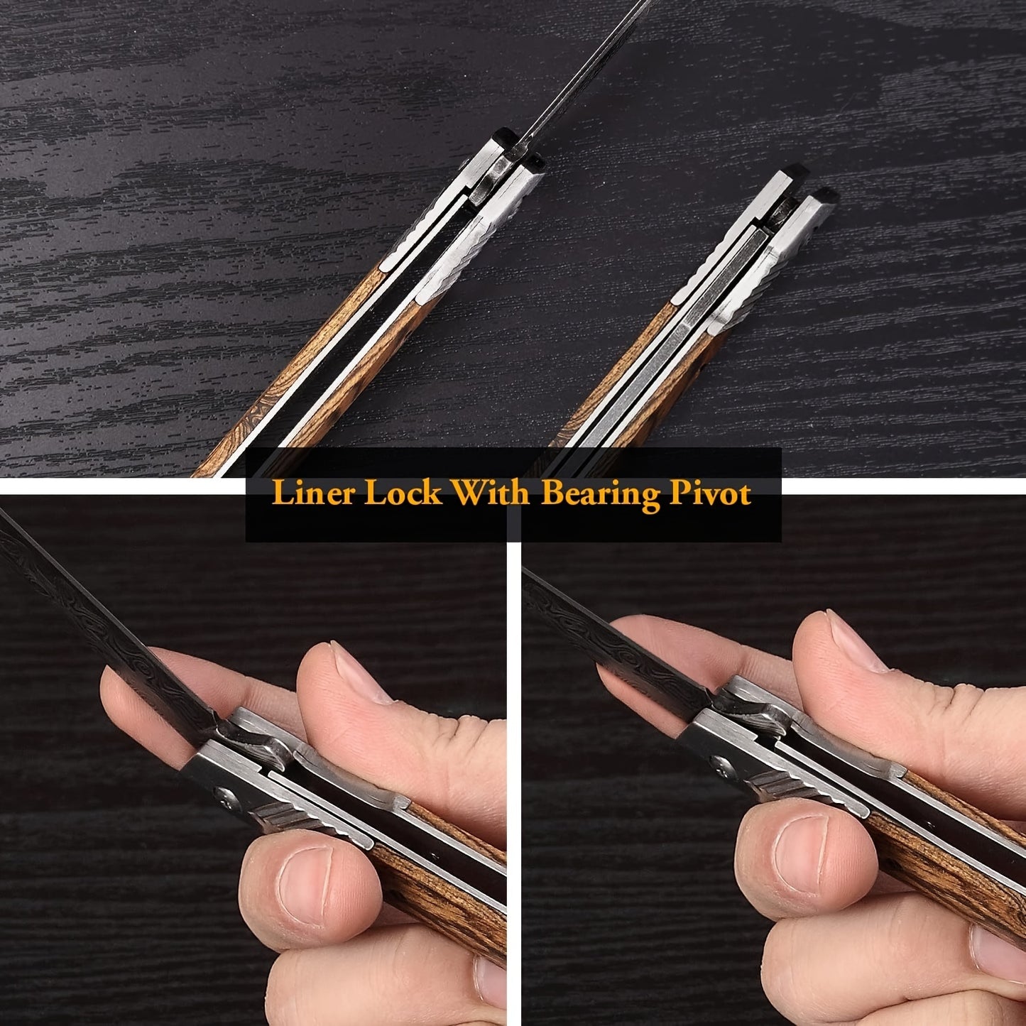 Pocket Knife for Men, Tanto Folding Knife with Sheath, EDC Knifes, Slim Gentleman's Knife, Cool Knives for Men Everyday Carry Outdoor