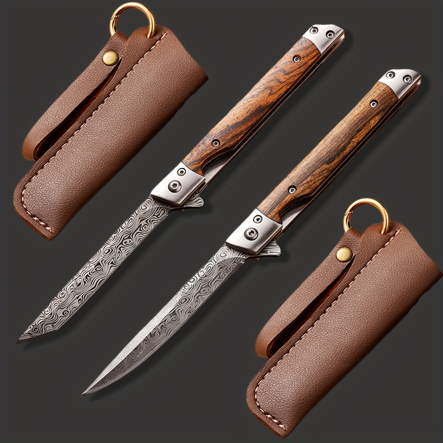 Pocket Knife for Men, Tanto Folding Knife with Sheath, EDC Knifes, Slim Gentleman's Knife, Cool Knives for Men Everyday Carry Outdoor