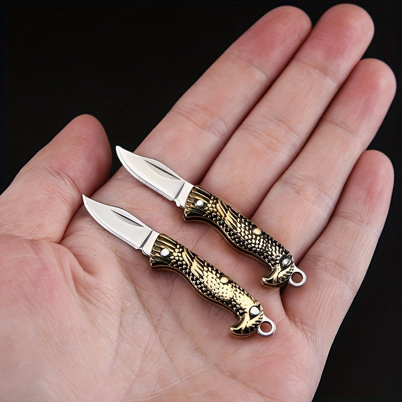 Miniature Gadgets Pocket Knife, EDC Ultra Smallest Multifunction Cutting Blade Tool (Eagle Handle)，Perfect Keychain-for Package Opening, Emergency Cutting, Daily Household Use