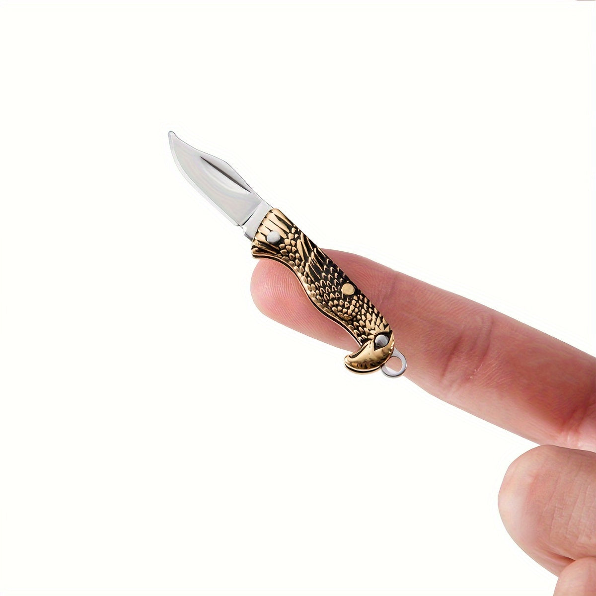 Miniature Gadgets Pocket Knife, EDC Ultra Smallest Multifunction Cutting Blade Tool (Eagle Handle)，Perfect Keychain-for Package Opening, Emergency Cutting, Daily Household Use